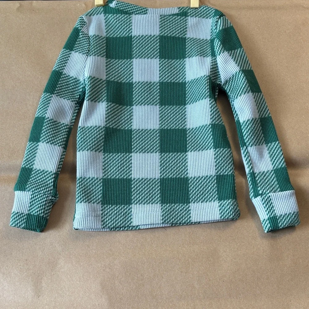Kids Green and White thermal pj shirt Shirt, size 2T - good